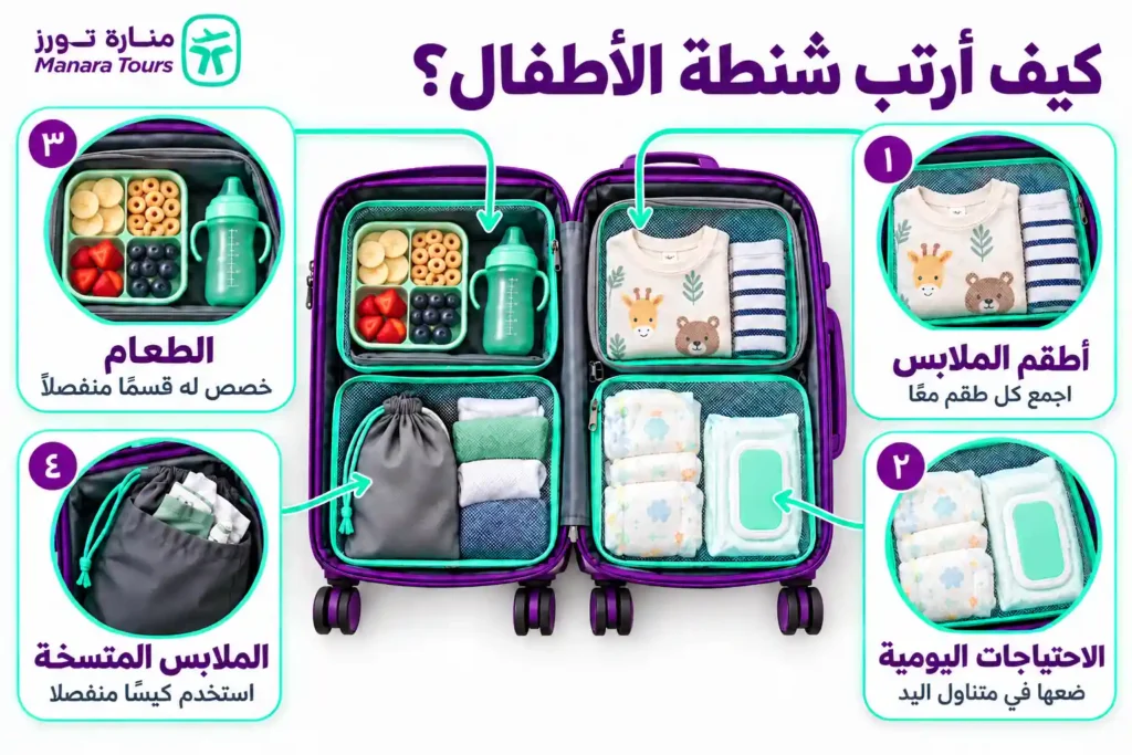 كيف أرتب شنطة السفر للأطفال؟